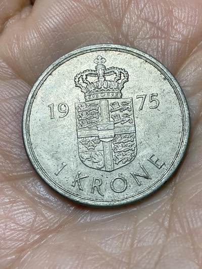 2025年第一百二十八场(总第一百五十四场）外国好品散币、邮币封和邮票场(免佣金) - 丹麦🇩🇰1975年1克朗(玛格丽特二世第一版，S;B版)