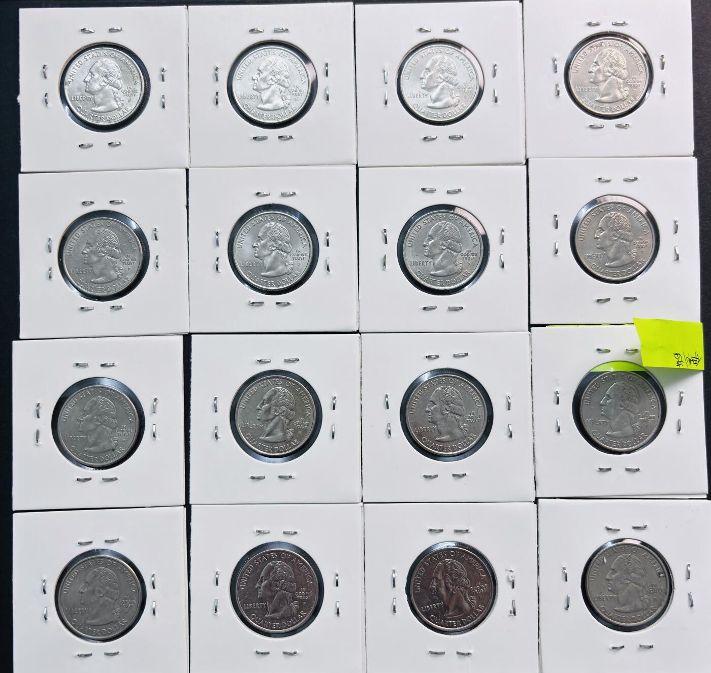 文馨钱币收藏第 281 场，【 长期接收代拍品】银元，银币，套币，纸币专场（本场截拍后休息三天，19 号发货） 美国州币 16 枚 1999-2008 年 无重复，收藏一步到位