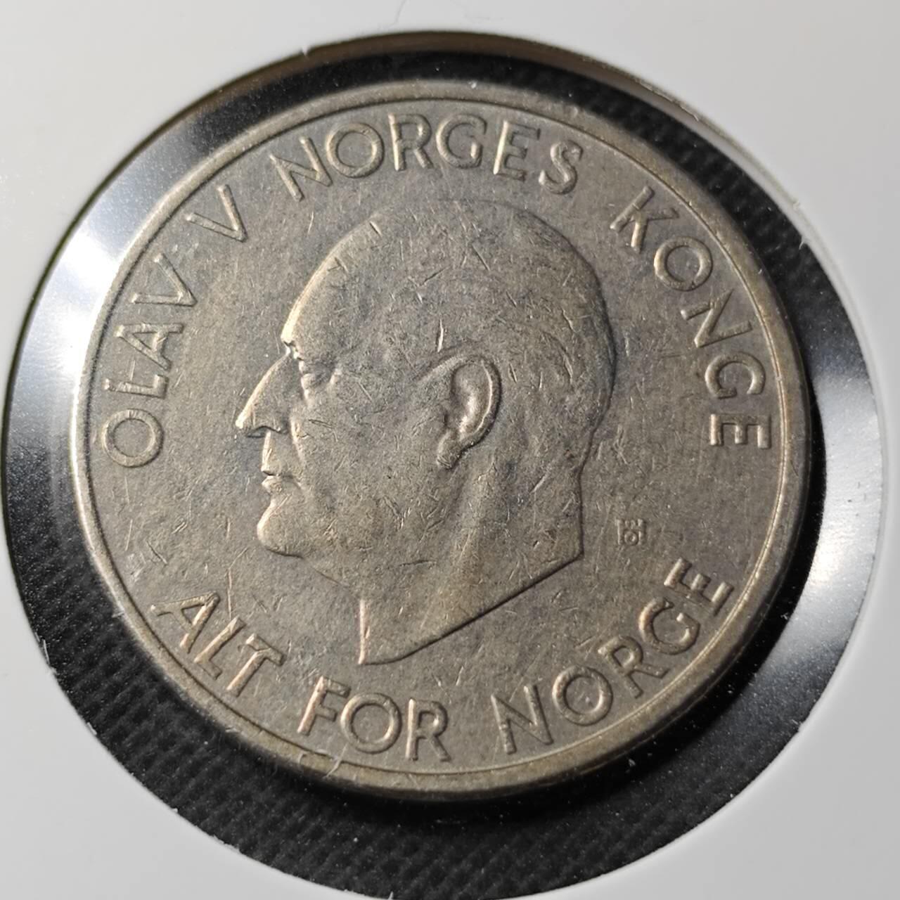 KK钱币收藏小铺  第368场  2月预留时间 周末发货  1969挪威5克朗