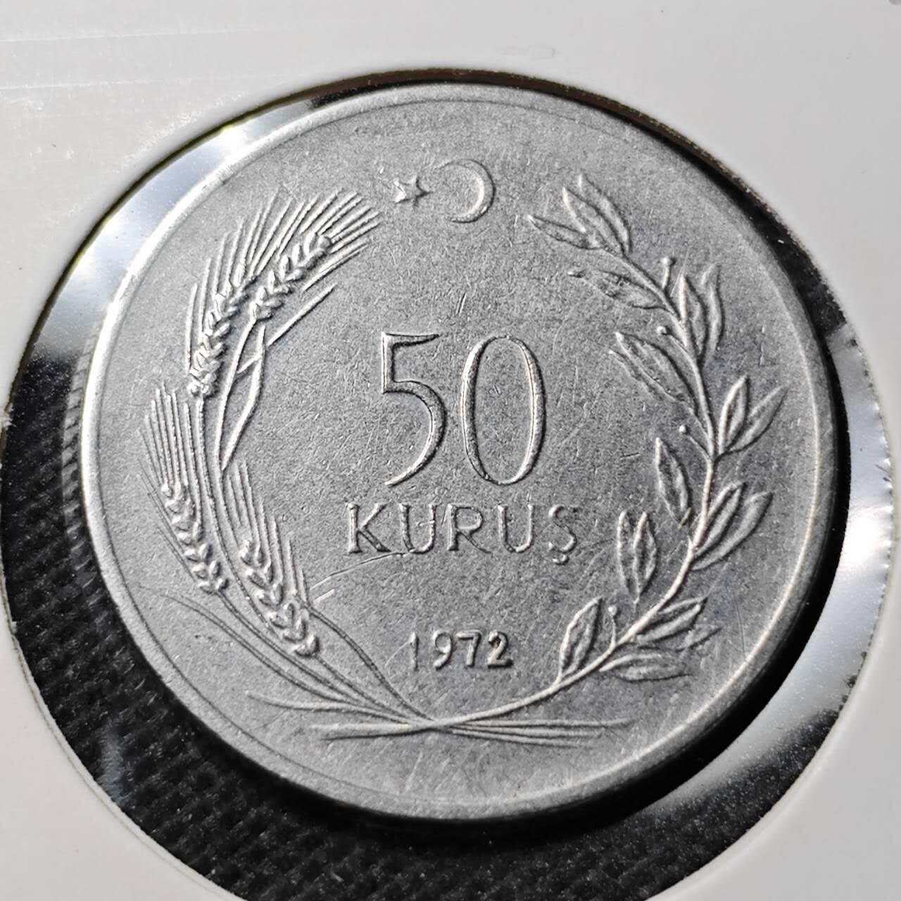 KK钱币收藏小铺  第368场  2月预留时间 周末发货  1972土耳其50库鲁 披纱女士