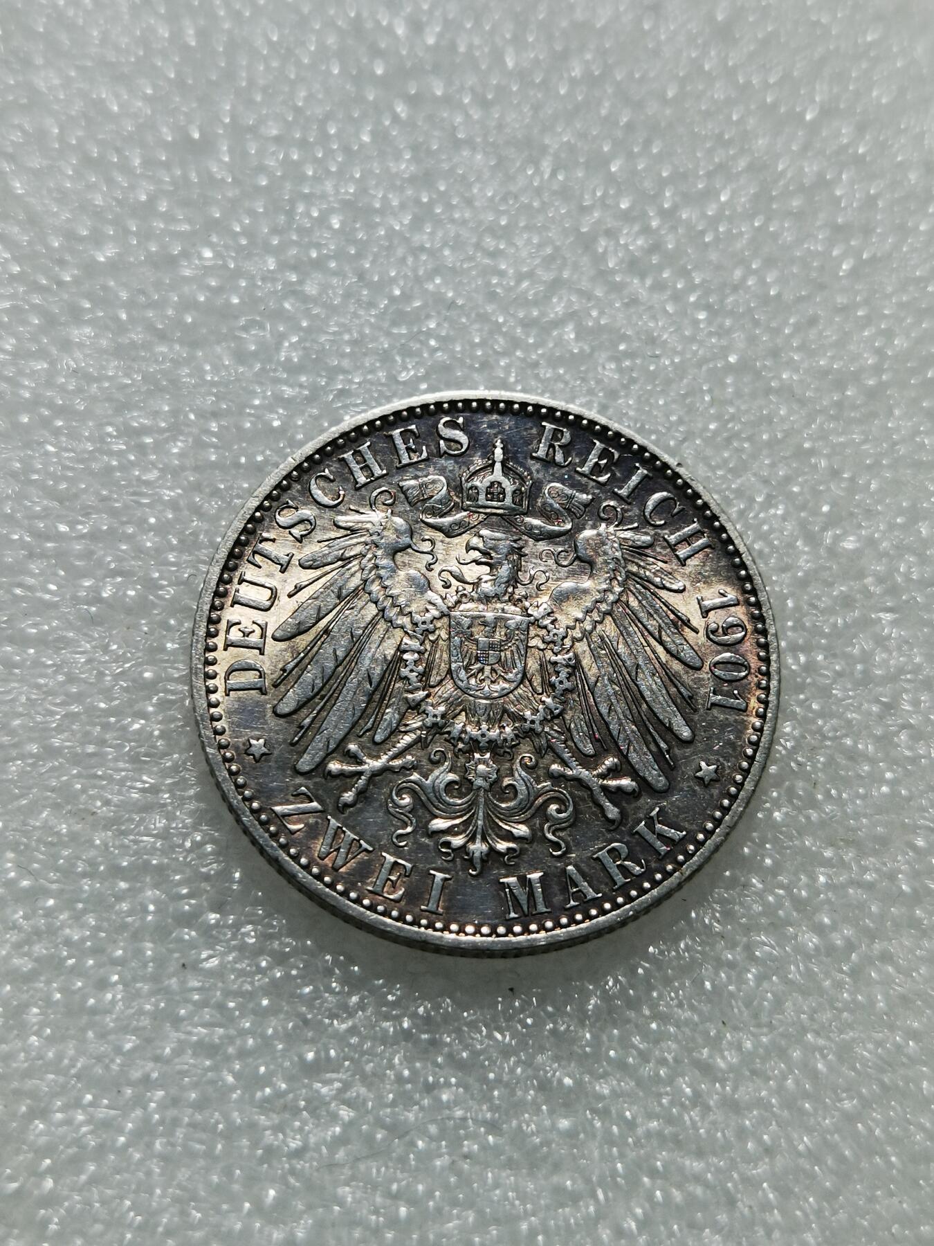 天下钱庄专场欢迎参拍 德国普鲁士建国200周年2马克银币