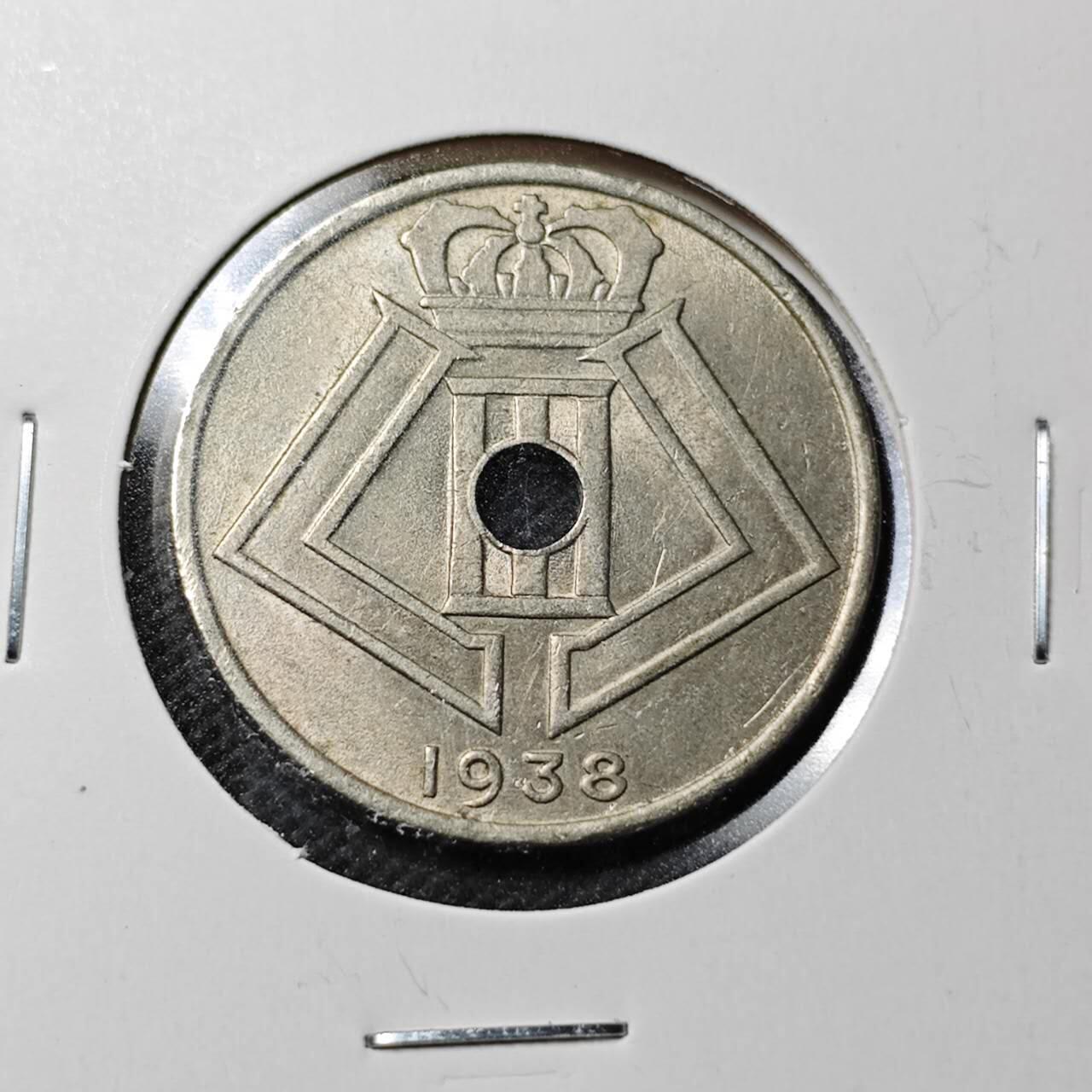 KK钱币收藏小铺  第368场  2月预留时间 周末发货  1938比利时25分 品不错