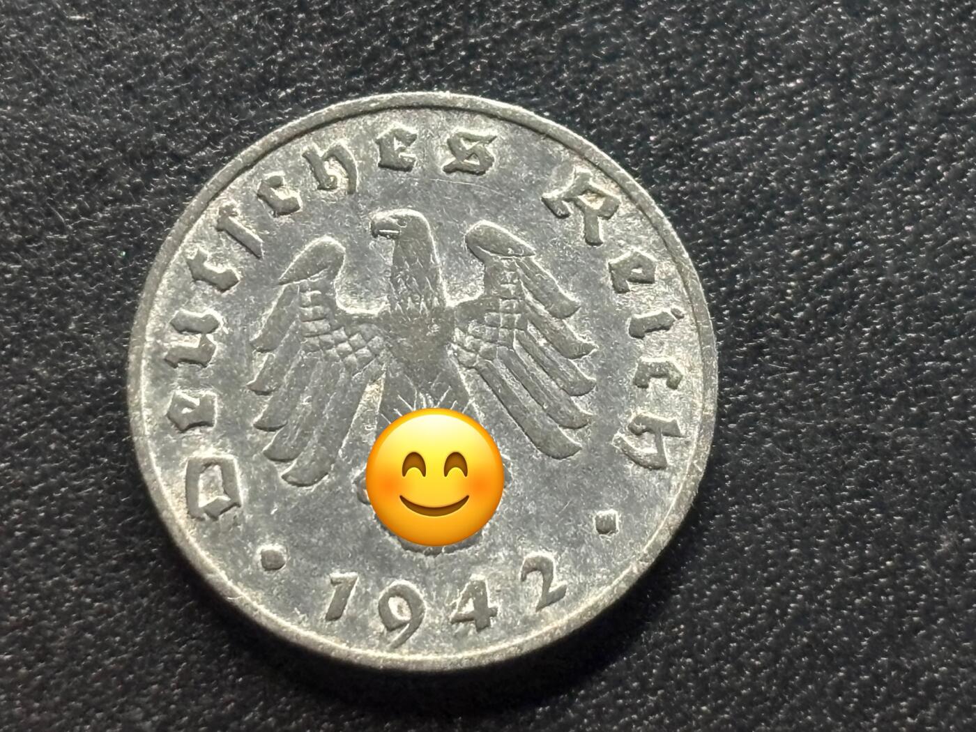 邮泉阁限时拍卖第三十五场补 德国硬币（第三帝国）专场（硬币在国外。请付邮费6元。） 德国第三帝国1942年1芬尼B版