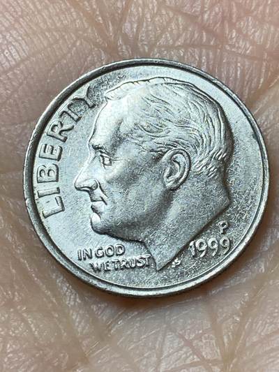 2025年第一百二十七场(总第一百五十三场）外国好品章牌、散币(免佣金) - 美国🇺🇸1999年1角(罗斯福1角第二版，P标费城造)