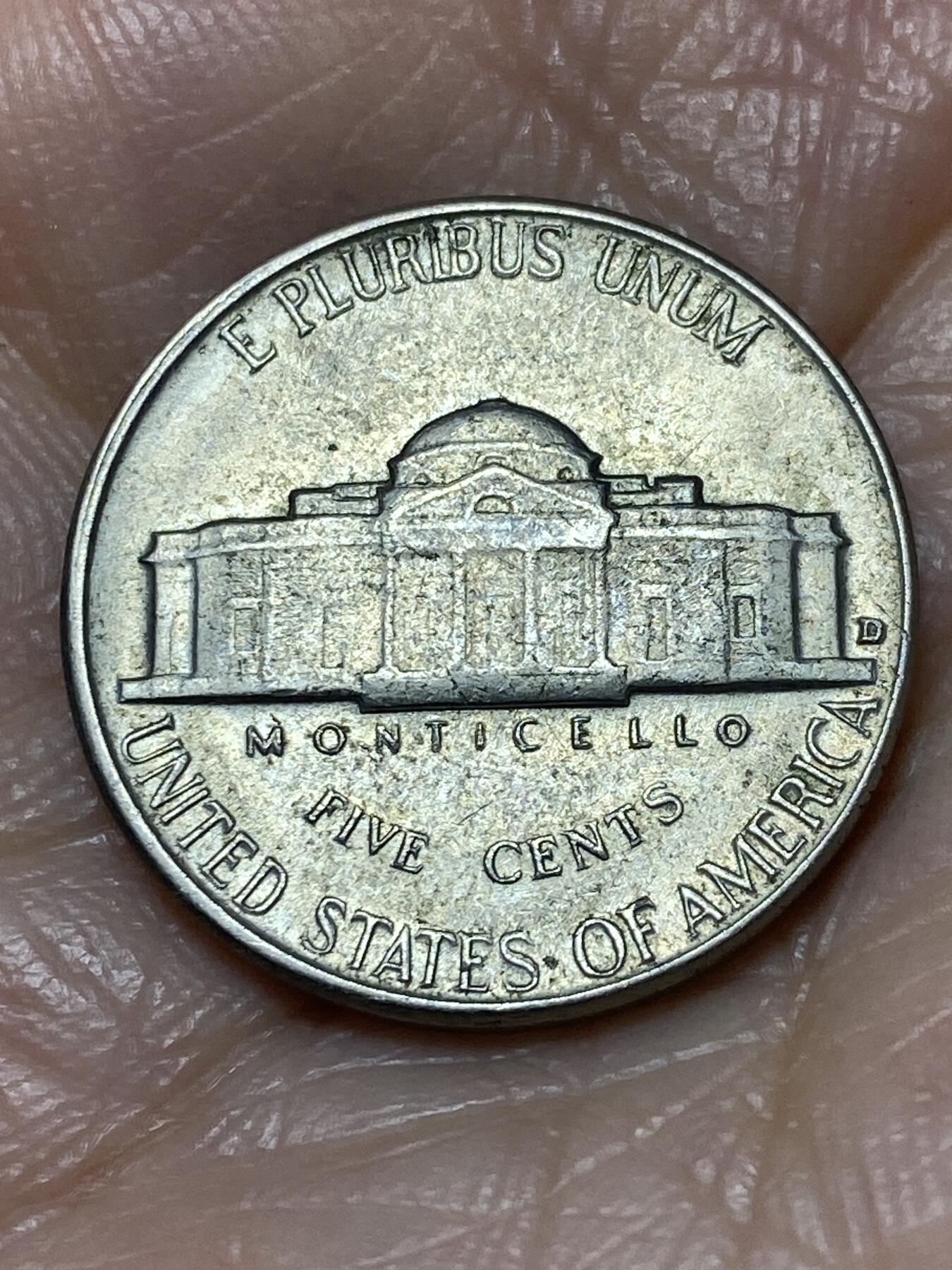 2025年第一百二十八场(总第一百五十四场）外国好品散币、邮币封和邮票场(免佣金) 美国🇺🇸1964年5分(杰斐逊5分第三版，D标丹佛造)