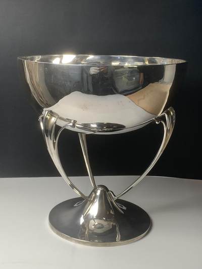 掌中浮雕-藏着的欧洲第041场 - 1908英国格拉斯哥高银果篮，21厘米高 X 20.20厘米，重863克，有银标（末图银标注解）