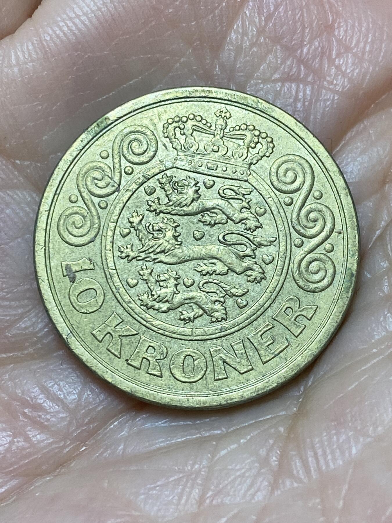 2025年第一百二十八场(总第一百五十四场）外国好品散币、邮币封和邮票场(免佣金) 丹麦🇩🇰1997年10克朗(玛格丽特二世第三版，LG; JP; A版)