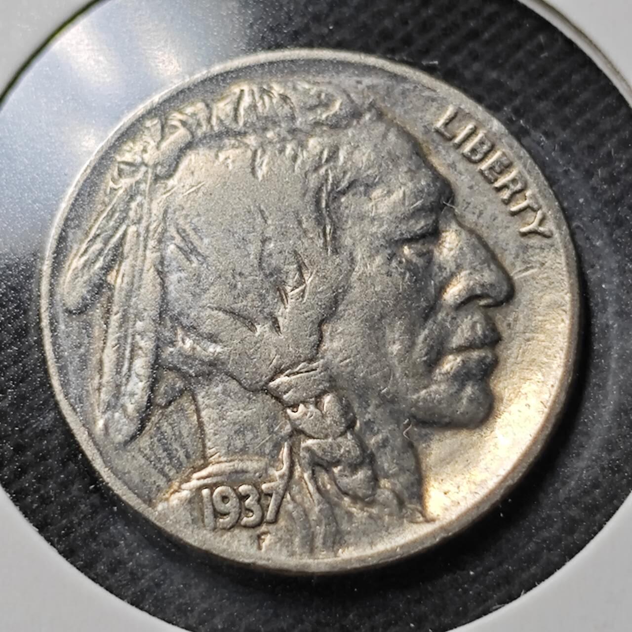 KK钱币收藏小铺  第368场  2月预留时间 周末发货  1937美国5分镍币 年份清楚