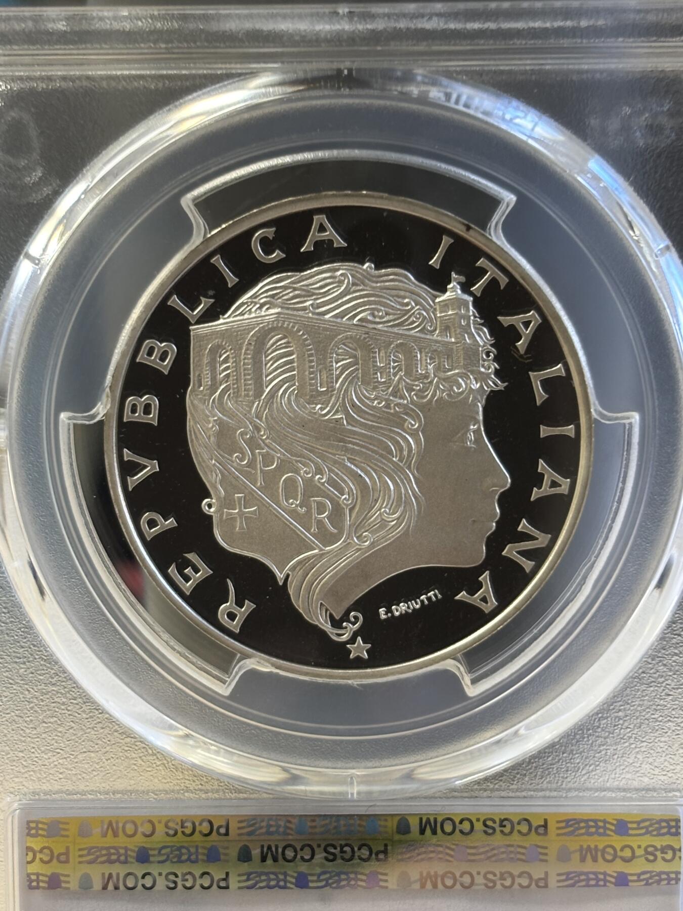 第181期拍卖 获奖意大利1991年米尔维奥桥500里拉精制纪念银币PCGS-PR69，835银，15克，发行14000枚