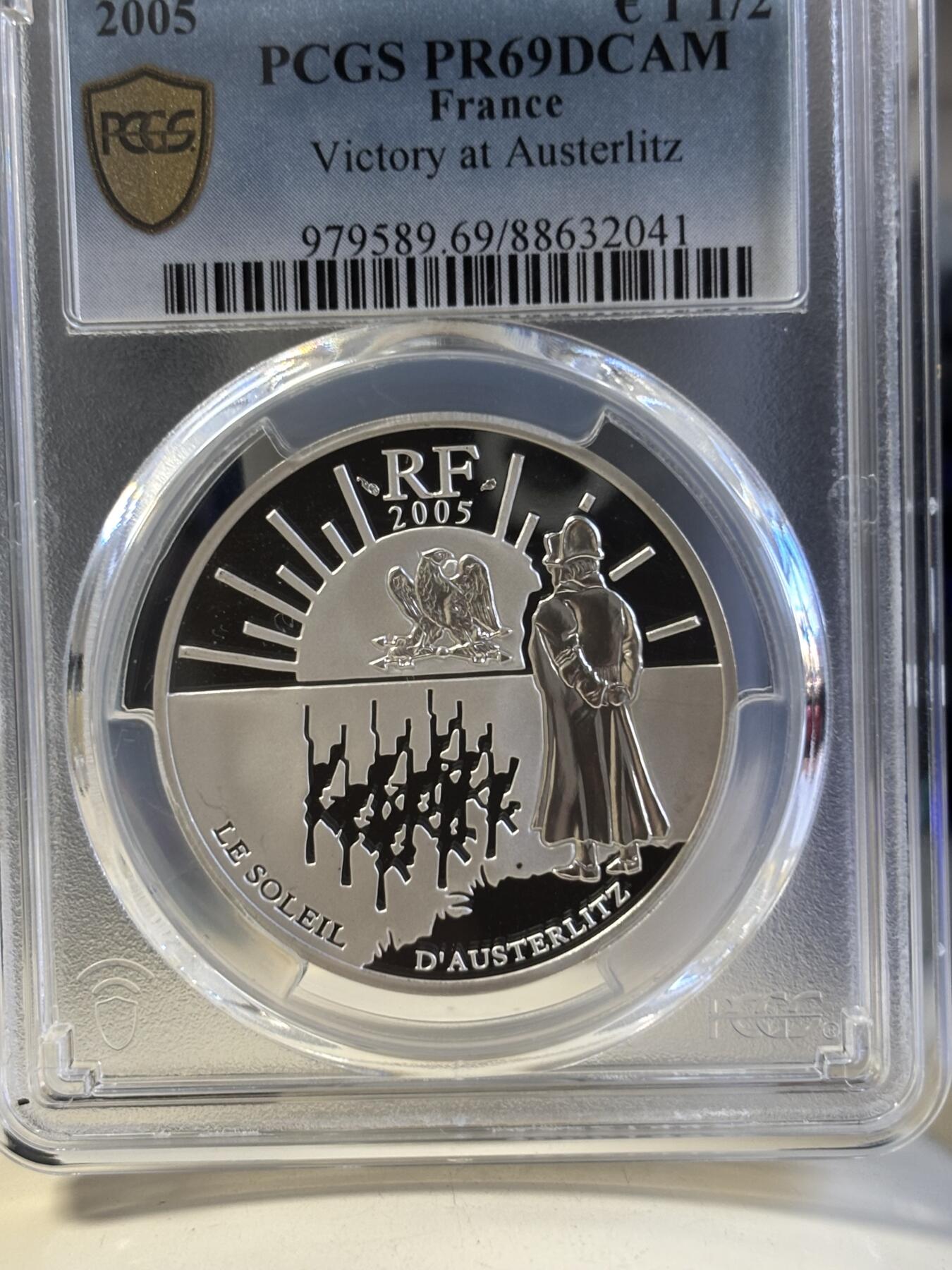 第181期拍卖 法国2005年奥斯特利茨战役200周年纪念银币PCGS-PR69,900银，22.2克，发行15000枚
