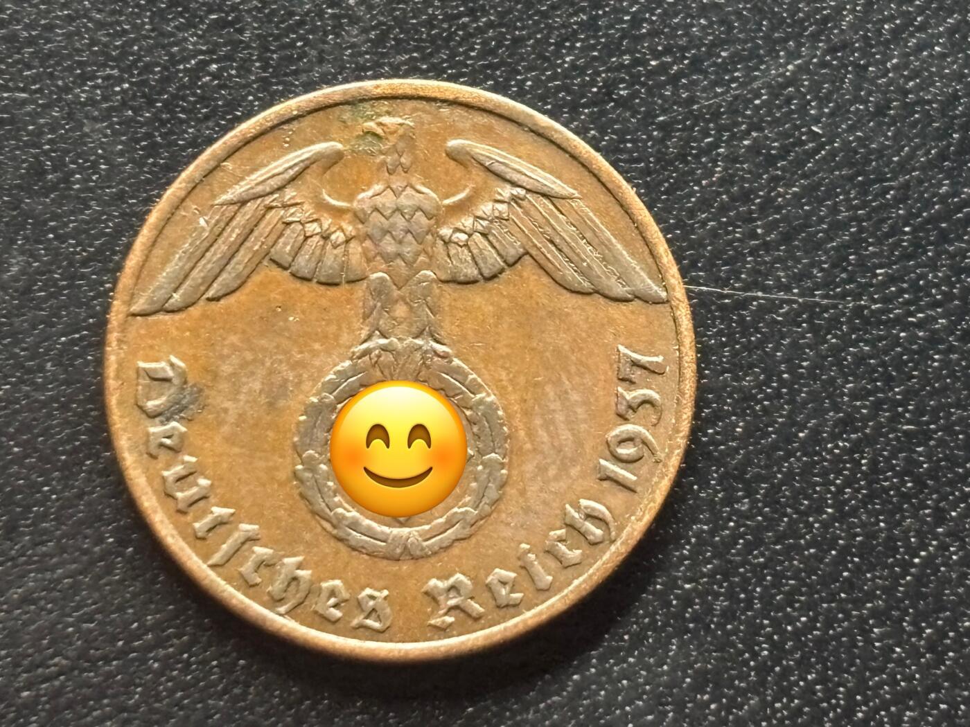 邮泉阁限时拍卖第三十五场补 德国硬币（第三帝国）专场（硬币在国外。请付邮费6元。） 德国第三帝国1937年1芬尼A版