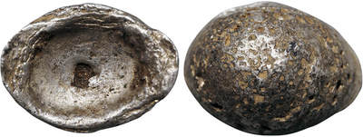 北京阿城哥拍卖2025年秋季拍卖会 - 清代-甘肃五两银锭一枚，173.6g，原汁原味，锭形完整 GBCA AU55评级编号：1610047203