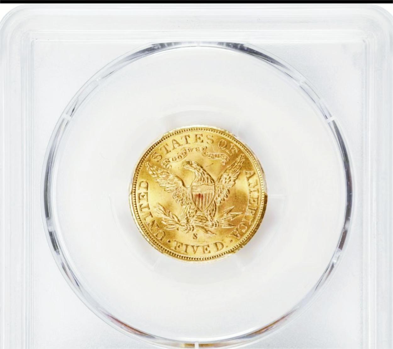 【Blue Auction】世界纸币精拍第749期——18级TOP拍卖/信誉/品质/专业/高效💫 美国 1901-S 5美金半鹰金币 旧金山造币厂 重8.36克 金光灿灿 PCGS MS65 绝品 