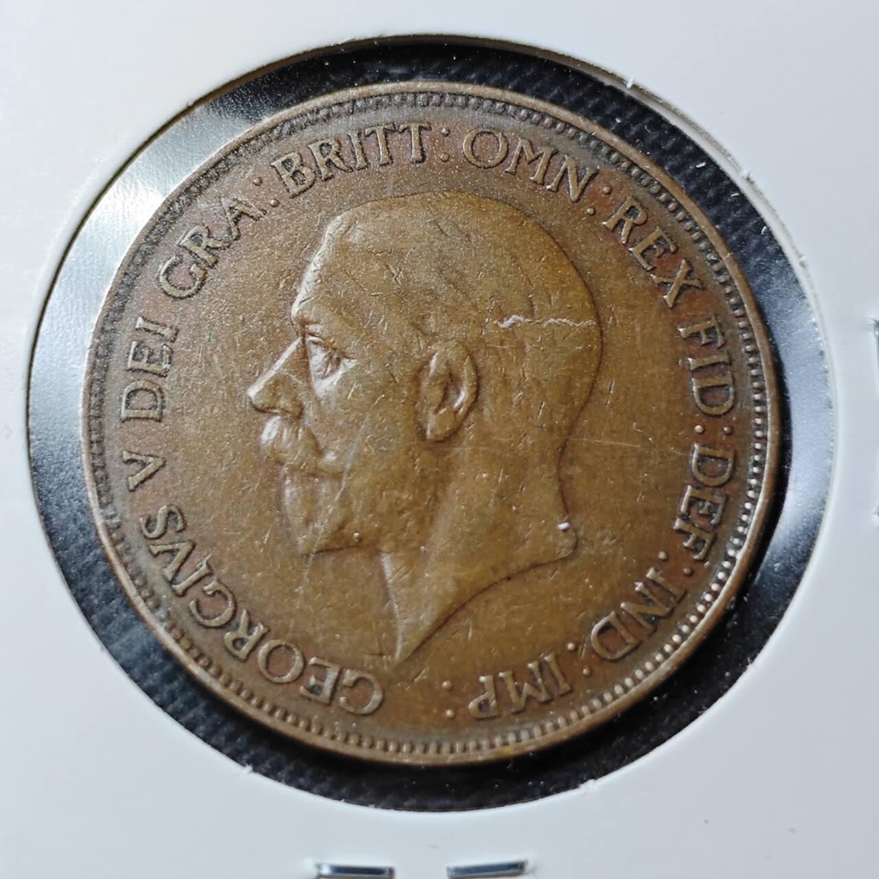 KK钱币收藏小铺  第368场  2月预留时间 周末发货  1929英国1便士铜币