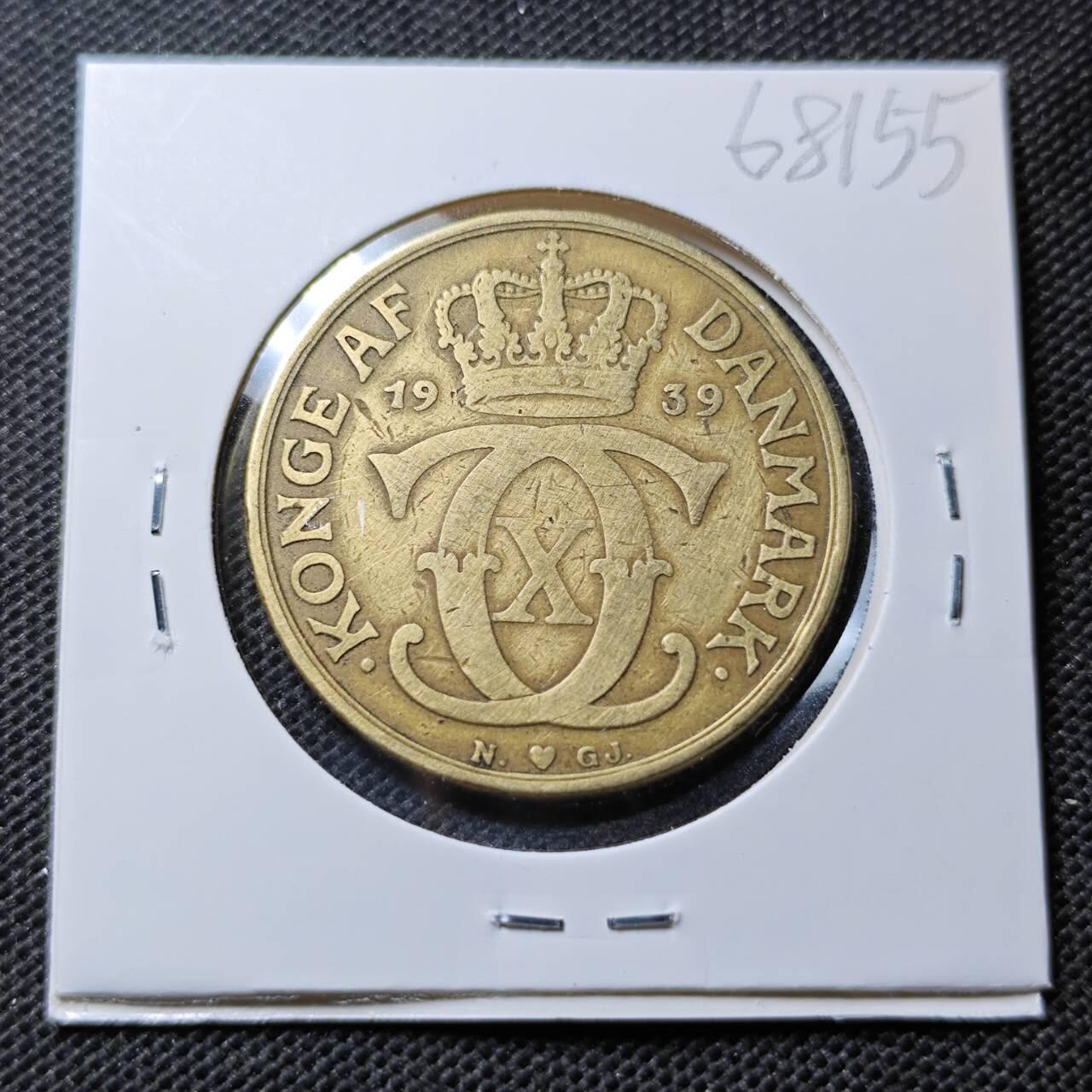 KK钱币收藏小铺  第368场  2月预留时间 周末发货  1939丹麦2克朗