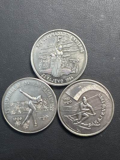 ❤️【币观天下】❤️ 第330期钱币拍卖- 2025.11.14周五晚上6点半场-长期征集拍品 - 古巴1983-1985年冬奥会1比索3枚铜镍纪念币