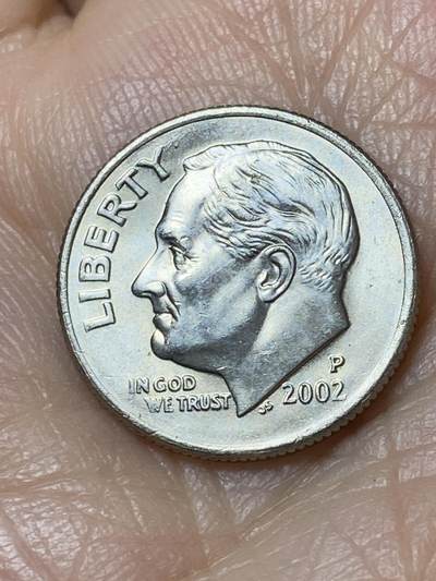 2025年第一百二十七场(总第一百五十三场）外国好品章牌、散币(免佣金) - 美国🇺🇸2002年1角(罗斯福1角第二版，P标费城造)