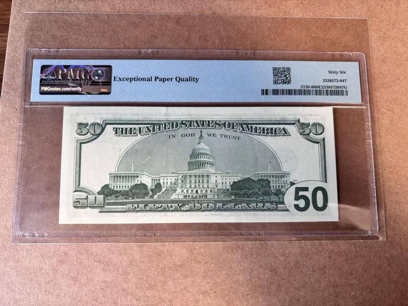 【Blue Auction】世界纸币精拍第749期——18级TOP拍卖/信誉/品质/专业/高效💫 【无47】美国 1996年50美金 PMG66EPQ