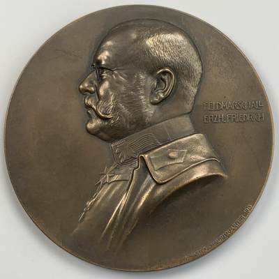 掌中浮雕-藏着的欧洲第041场 - 1915年奥匈帝国陆军总司令弗里德里希大公纪念铜章，65mm