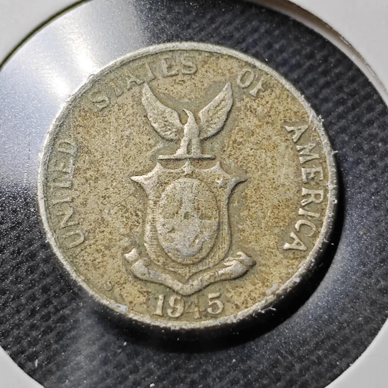 KK钱币收藏小铺  第368场  2月预留时间 周末发货  1945美属菲律宾5分镍币