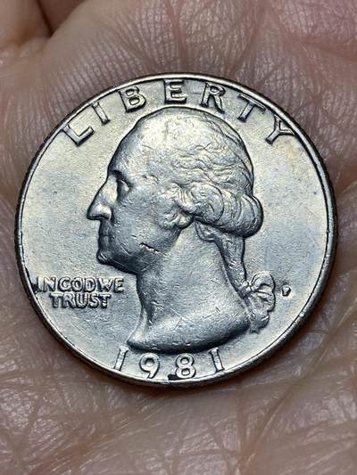 2025年第一百二十八场(总第一百五十四场）外国好品散币、邮币封和邮票场(免佣金) - 美国🇺🇸1981年1/4元(华盛顿1/4元第三版，P标费城造)