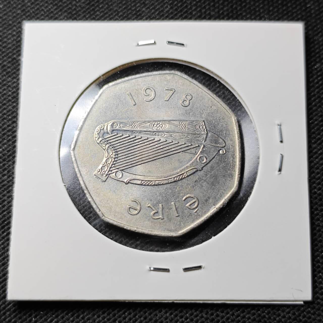 KK钱币收藏小铺  第368场  2月预留时间 周末发货  1978爱尔兰50便士 好品