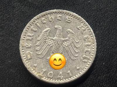 邮泉阁限时拍卖第三十五场补 德国硬币（第三帝国）专场（硬币在国外。请付邮费6元。） - 德国第三帝国1941年50芬尼A版