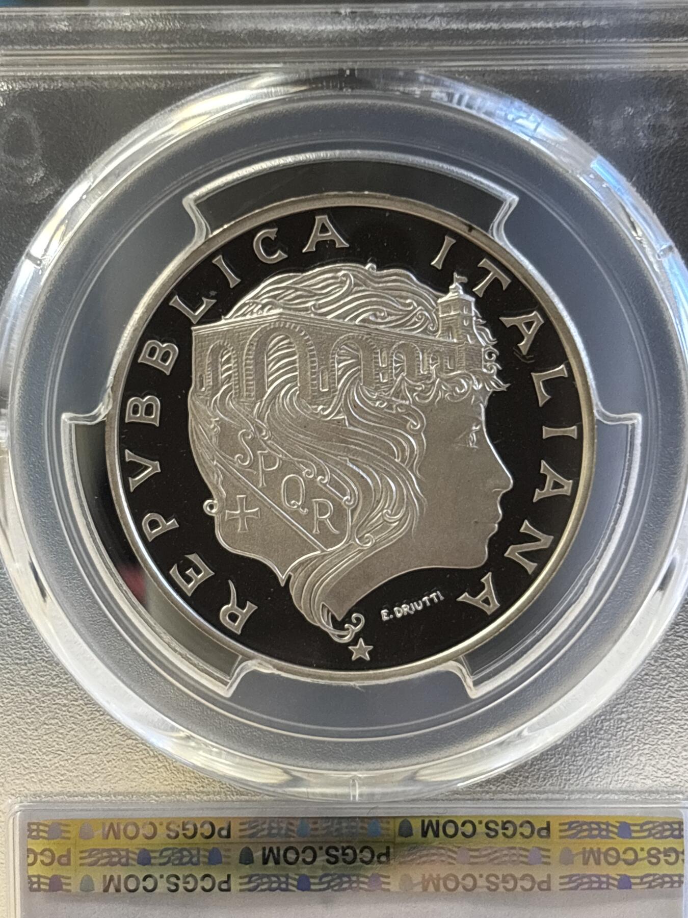 第181期拍卖 获奖意大利1991年米尔维奥桥500里拉精制纪念银币PCGS-PR69，835银，15克，发行14000枚