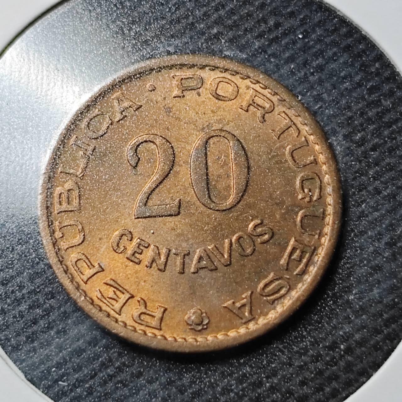 KK钱币收藏小铺  第368场  2月预留时间 周末发货  1962葡属圣多美和普林西比20分 好品铜币