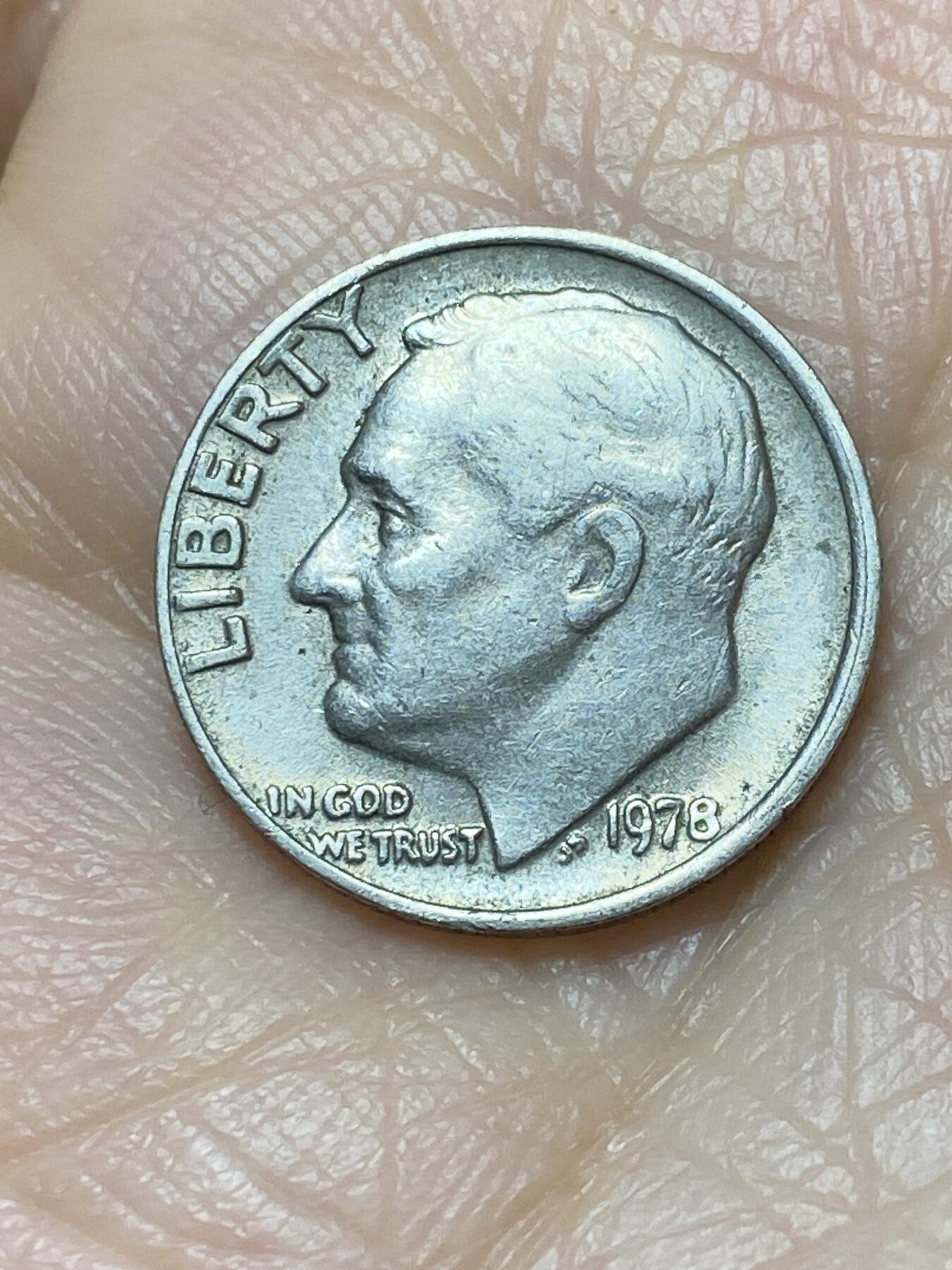 2025年第一百二十七场(总第一百五十三场）外国好品章牌、散币(免佣金) 美国🇺🇸1978年1角(罗斯福1角第二版，无标版)