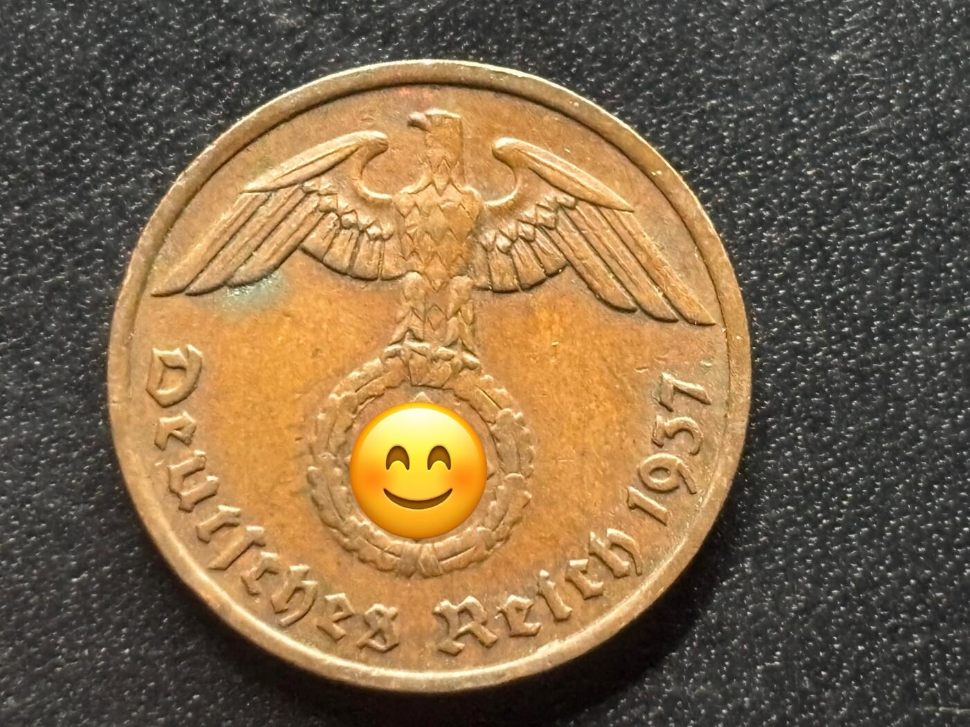 邮泉阁限时拍卖第三十五场补 德国硬币（第三帝国）专场（硬币在国外。请付邮费6元。） 德国第三帝国1937年2芬尼F版