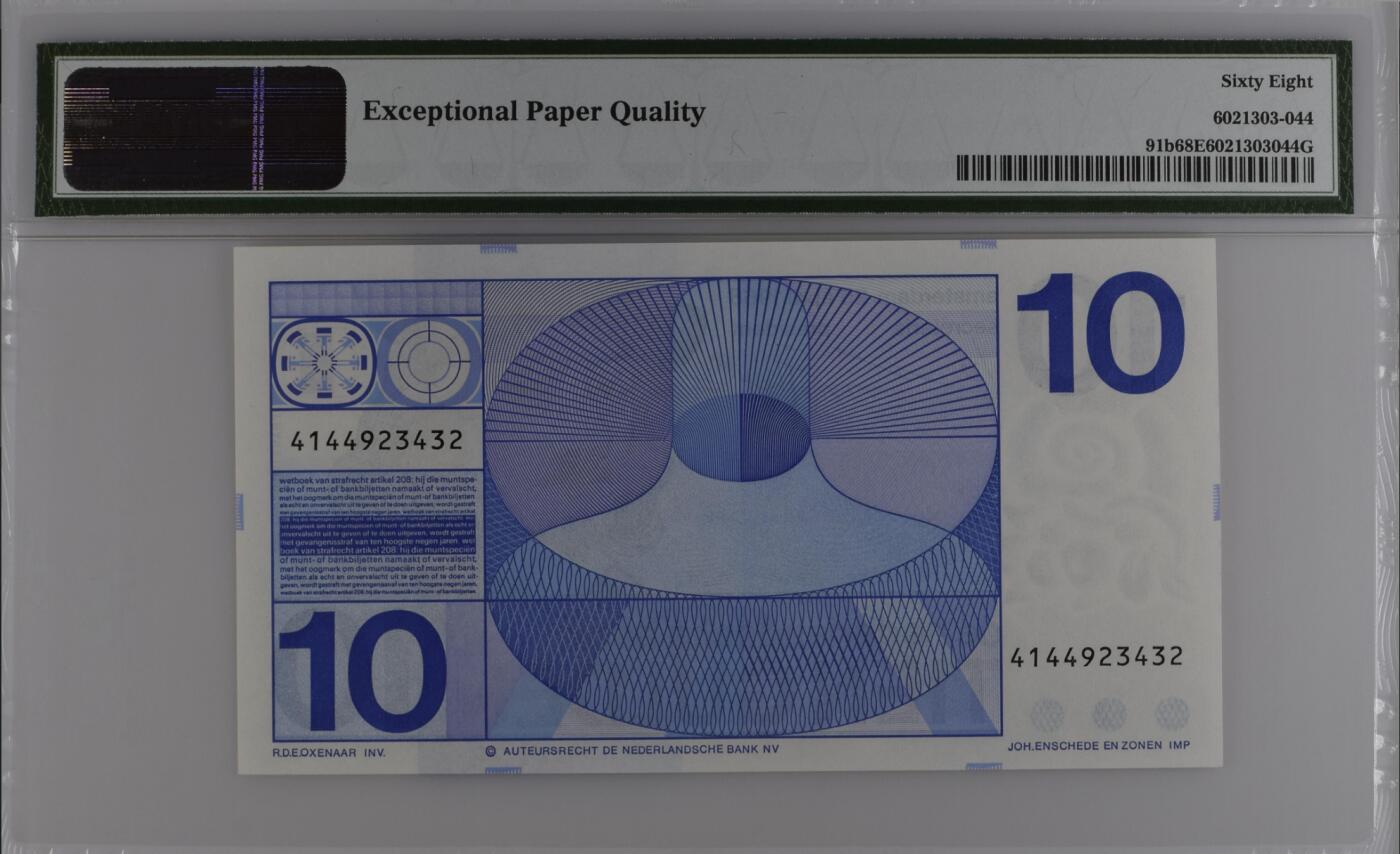 【礼羽收藏】🌏世界钱币拍卖第112期 【PMG68】欧洲，荷兰，1968年，10盾，P91b