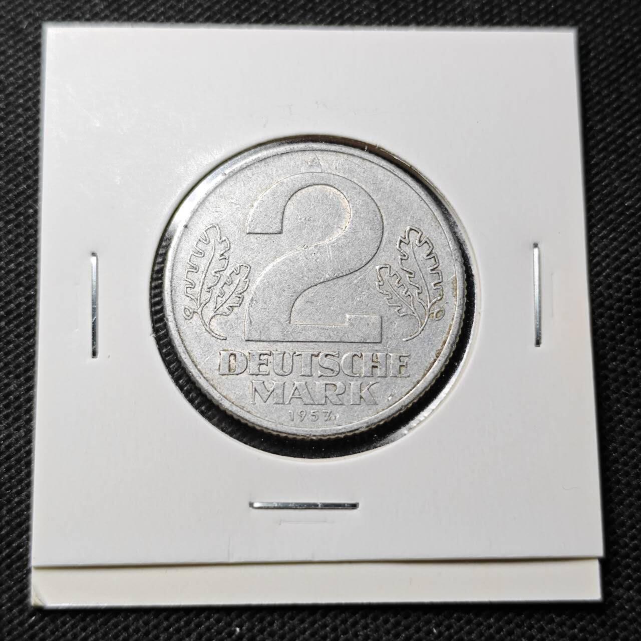 KK钱币收藏小铺  第368场  2月预留时间 周末发货  1957东德2马克
