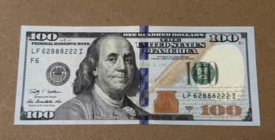 【礼羽收藏】🌏世界钱币拍卖第111期 - 09年彩版100美元双豹子号无3.4.5.7全新unc品相