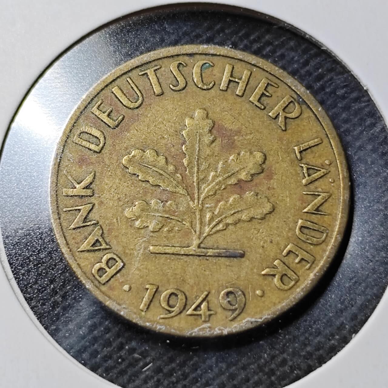 KK钱币收藏小铺  第368场  2月预留时间 周末发货  1949东德10芬尼 银行版