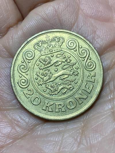 2025年第一百二十八场(总第一百五十四场）外国好品散币、邮币封和邮票场(免佣金) - 丹麦🇩🇰1991年20克朗(玛格丽特二世第一版，LG; JP; A版)