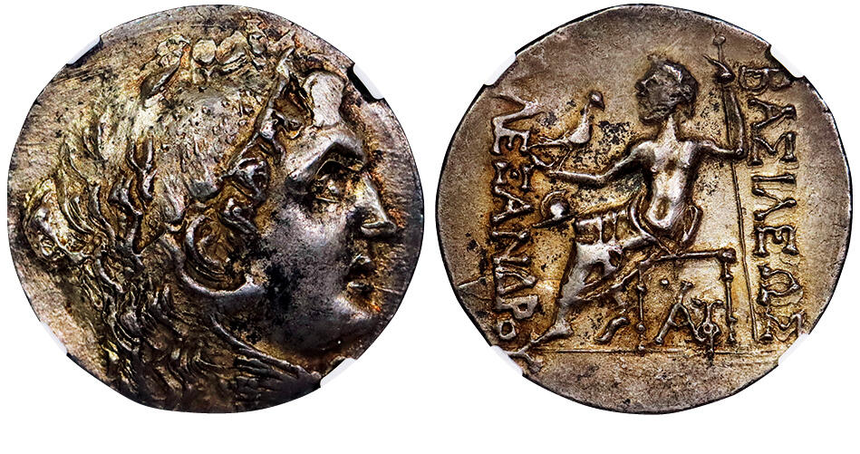 北京阿城哥拍卖2025年秋季拍卖会 公元前125年古希腊色雷斯梅桑布里亚4德拉克马银币一枚 NGC AU评级编号：6711759-009