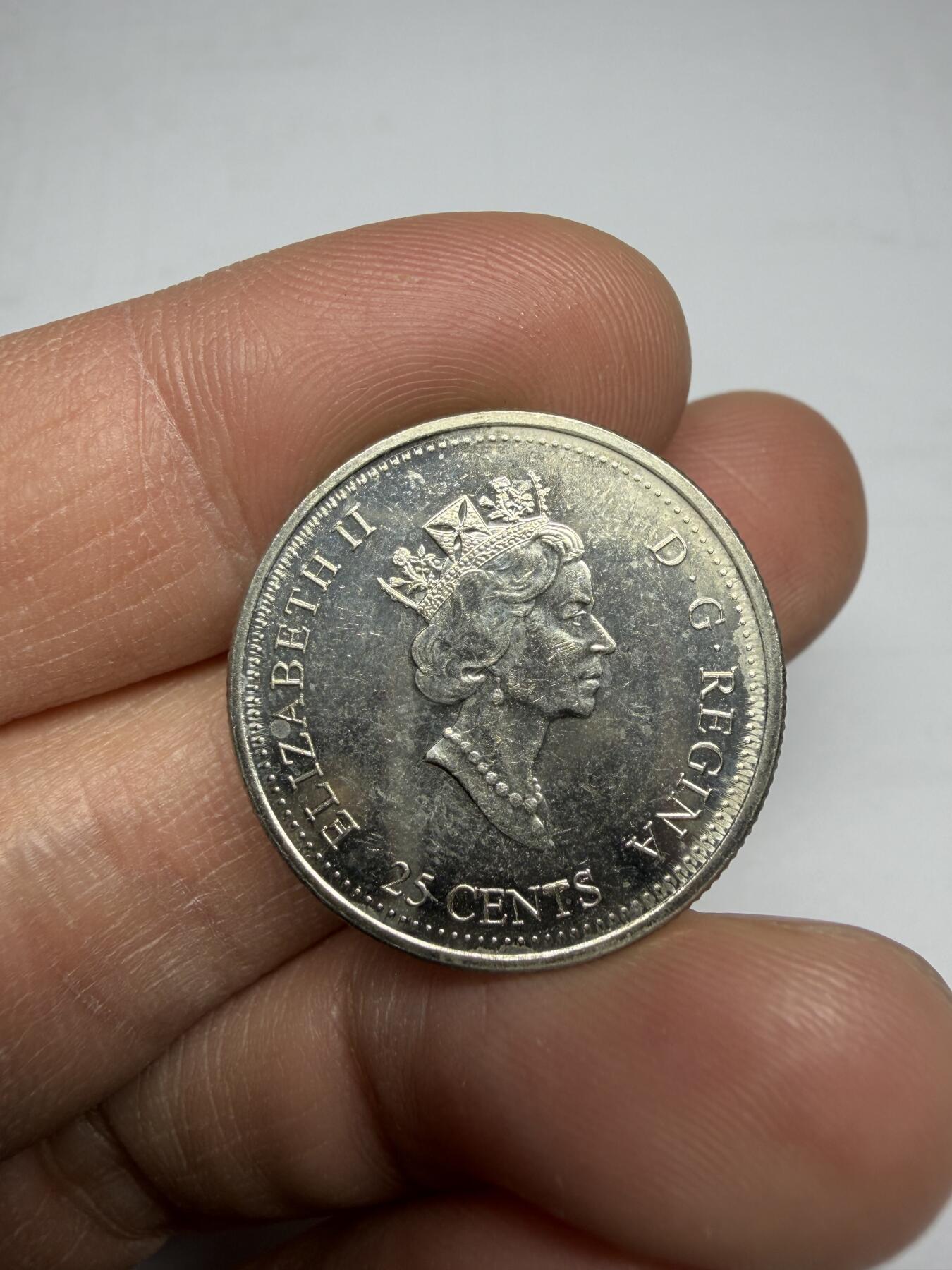 2025年集古藏今外币拍卖第十期-第5场—（总第285拍），可以寄存60天，满160元包邮。 2000年加拿大25分纪念币