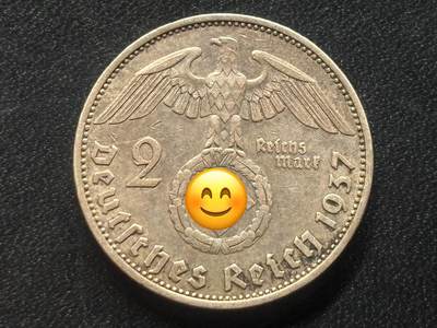 邮泉阁限时拍卖第三十五场补 德国硬币（第三帝国）专场（硬币在国外。请付邮费6元。） - 德国第三帝国1937年2马克银币A版