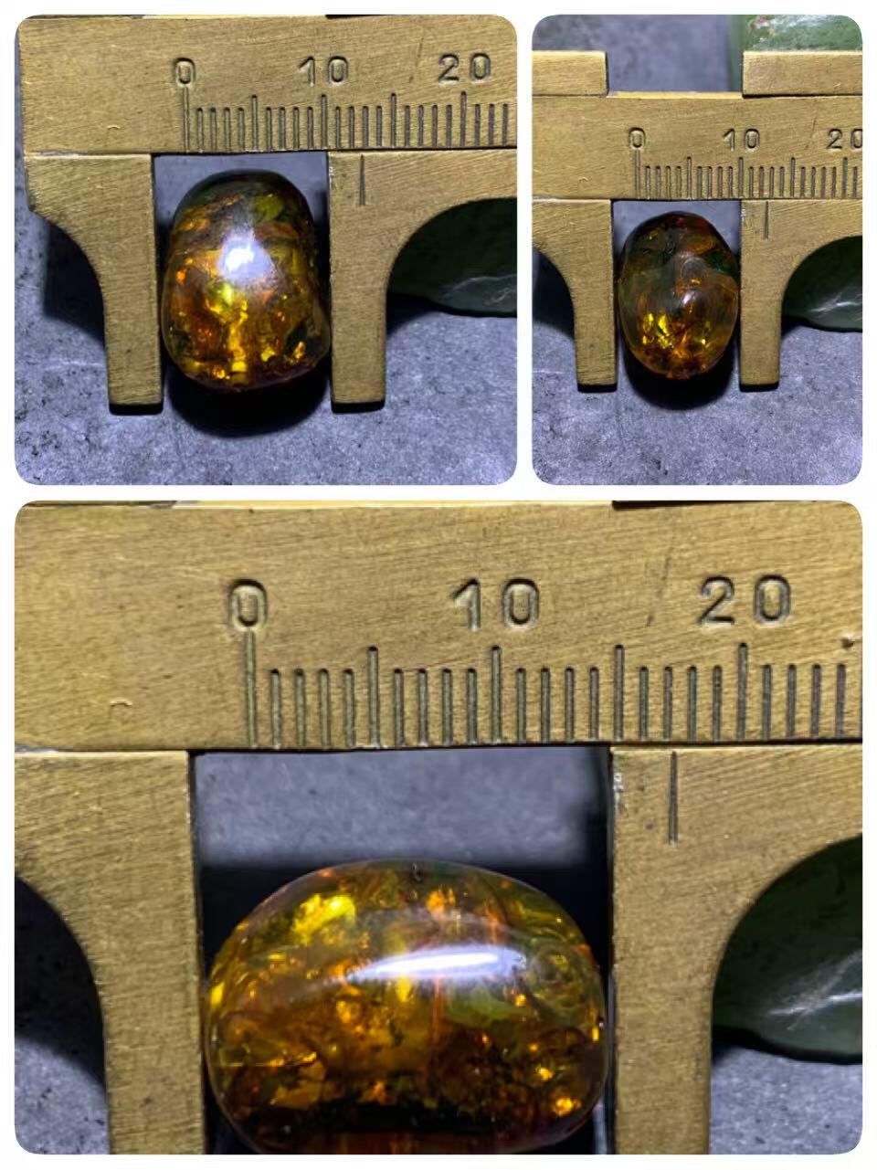 精美乌克兰花珀大随形珠一个，