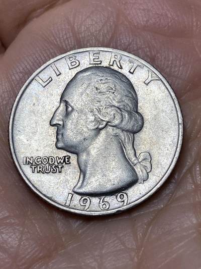 2025年第一百二十八场(总第一百五十四场）外国好品散币、邮币封和邮票场(免佣金) - 美国🇺🇸1969年1/4元(华盛顿1/4元第二版，无标版)