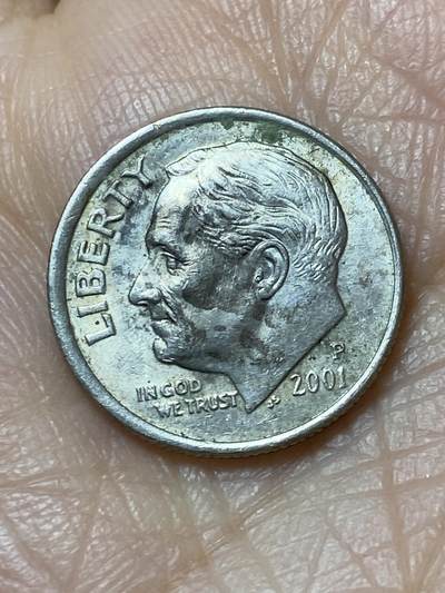 2025年第一百二十七场(总第一百五十三场）外国好品章牌、散币(免佣金) - 美国🇺🇸2001年1角(罗斯福1角第二版，P标费城造)