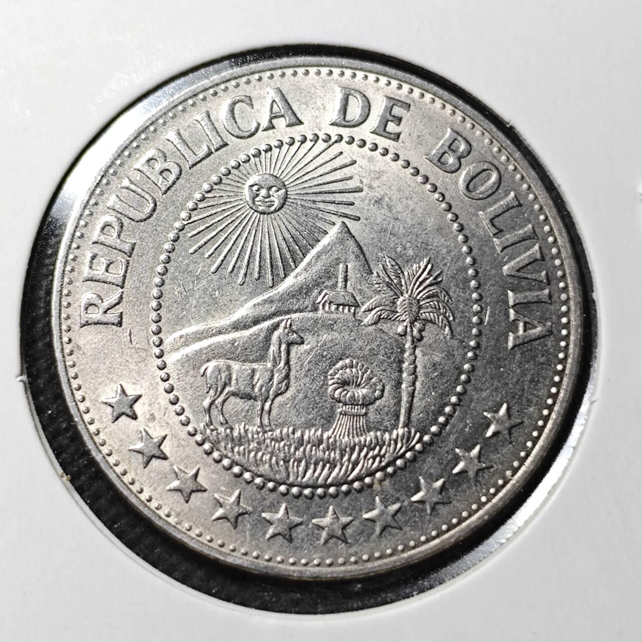 KK钱币收藏小铺  第368场  2月预留时间 周末发货  1969玻利维亚1比索