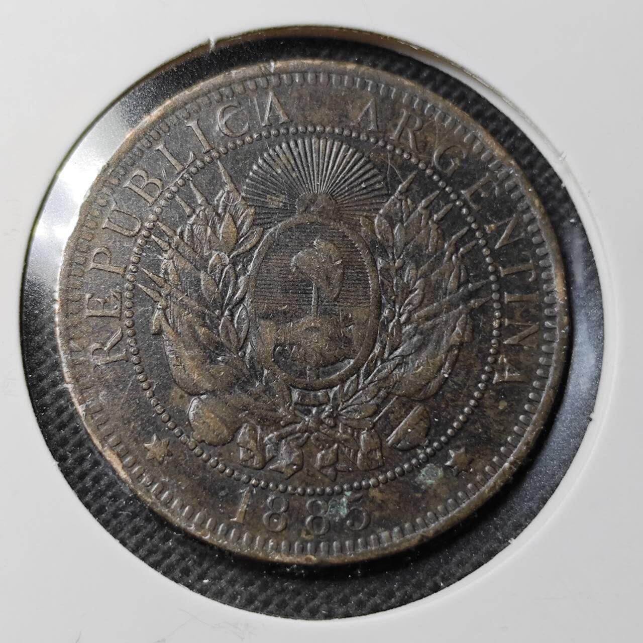 KK钱币收藏小铺  第368场  2月预留时间 周末发货  1885阿根廷2分铜币