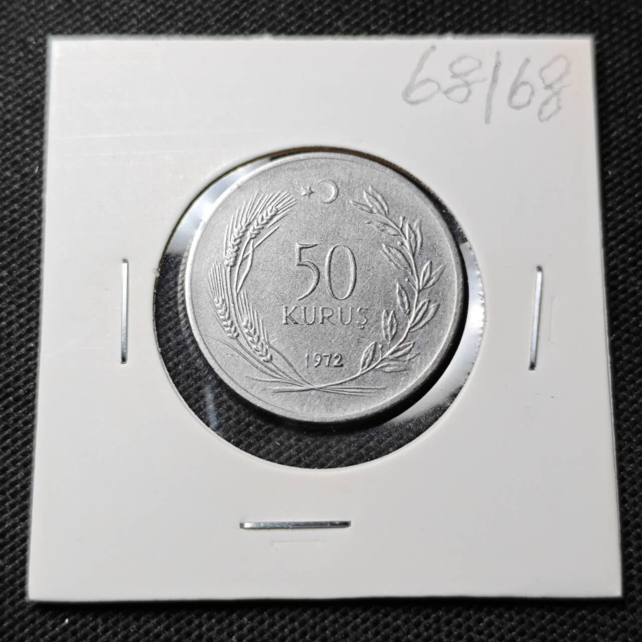 KK钱币收藏小铺  第368场  2月预留时间 周末发货  1972土耳其50库鲁 披纱女士