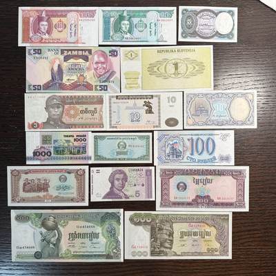 蒂克钱币-第47场 外国平价纸币拍卖 - 外国 全新纸币 16枚