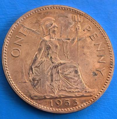 外国优质老铜币银币，周六九点倒数截拍，满百包邮，可寄存半年，喜欢朋友微信扫描二维码可直接参拍 - 少见精制英国1953年女王登基年大便士