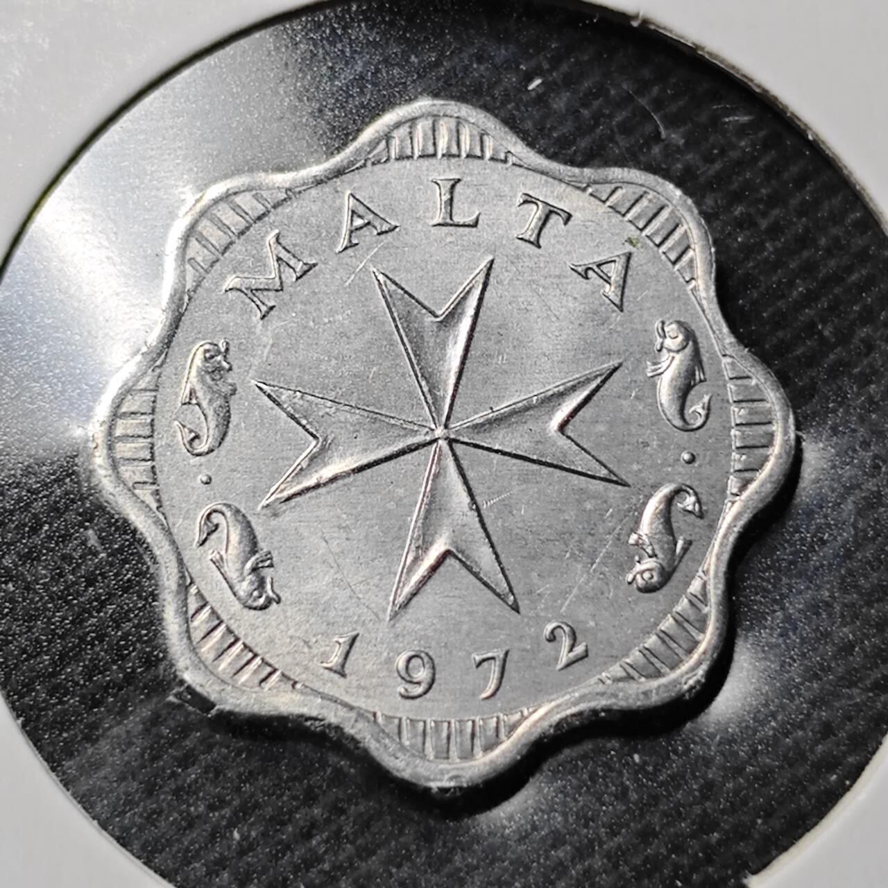 KK钱币收藏小铺  第368场  2月预留时间 周末发货  1972马耳他2米尔