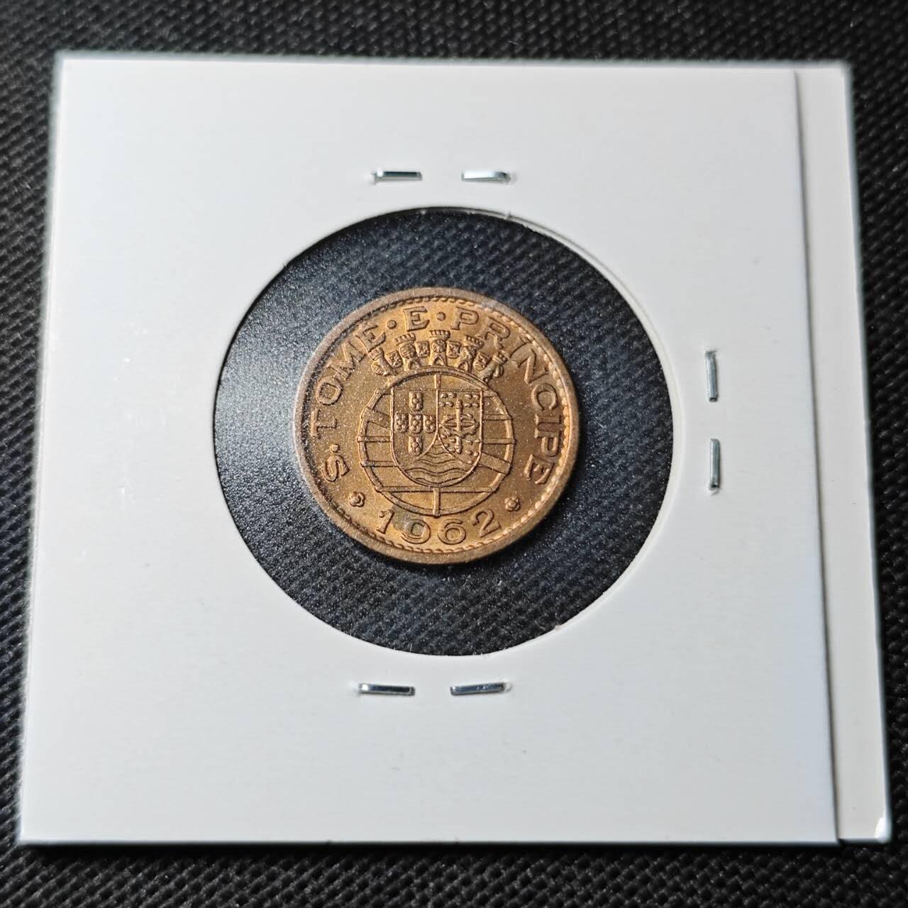 KK钱币收藏小铺  第368场  2月预留时间 周末发货  1962葡属圣多美和普林西比20分 好品铜币