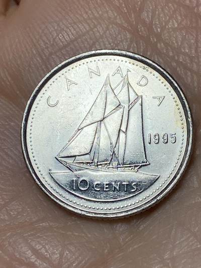 2025年第一百二十八场(总第一百五十四场）外国好品散币、邮币封和邮票场(免佣金) - 加拿大🇨🇦1995年10分(伊丽莎白二世中年高冠)